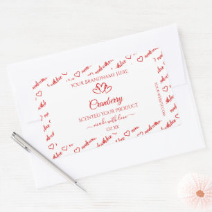 Rouge Blanc Cloud produit Étiquette Coeurs mignons