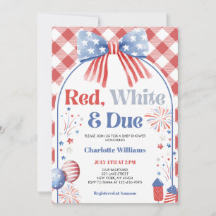 Rouge Blanc et Bébé à Venir Invitation à la Baby S