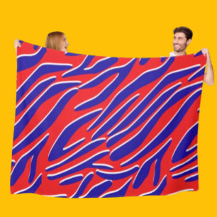 Rouge, blanc et gras   Couverture en polaire en ba