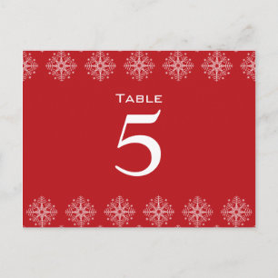 Rouge + blanc Flacon de neige Numéro de table du m