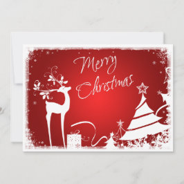 Rouge, blanc Joyeux Noël Arbres et Carte photo de 