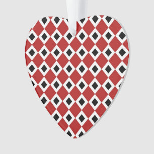 Rouge, Blanc, Motif Diamant Noir