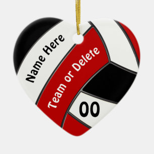 Rouge Blanc Noir, Personnalisé VOLLEYBALL Ornement