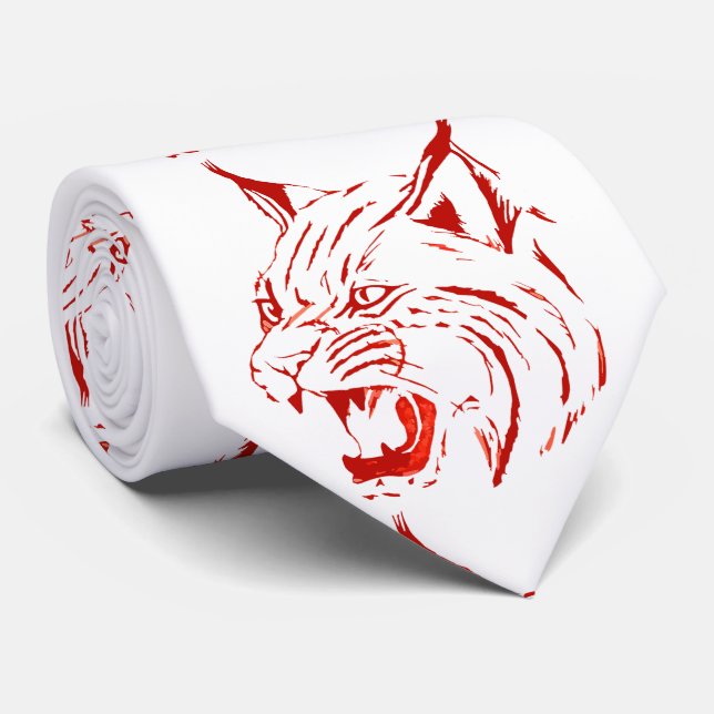 Rouge/blanc sauvages de cravate de mascotte (Roulé)