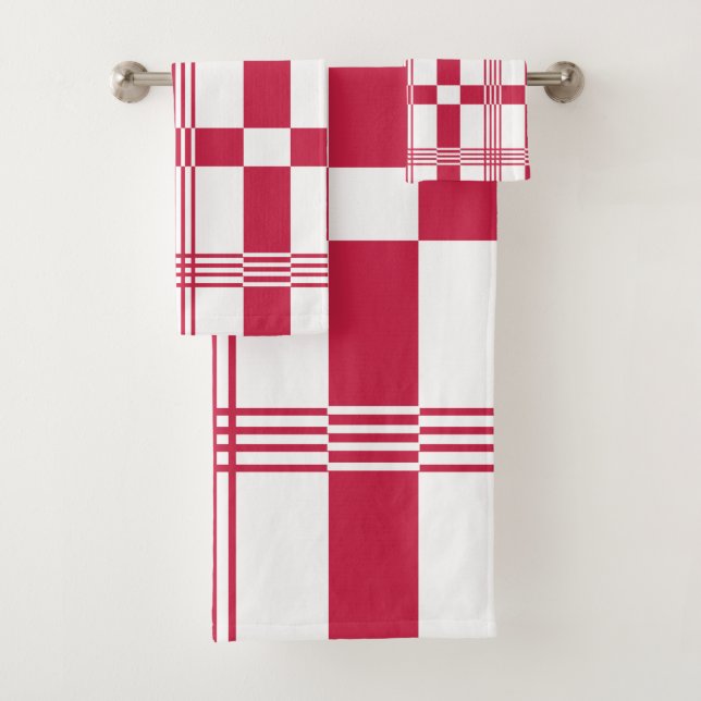 Rouge blanc Tartan Check Plaid (En situation)