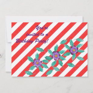 Rouge Blanc Tirages Violet Fleurs Invitations d'an