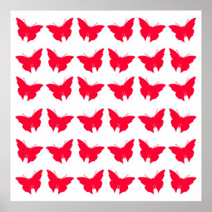 Rouge Bold Butterflies Poster