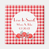 Rouge Bonbons Mariage Favor Magnet