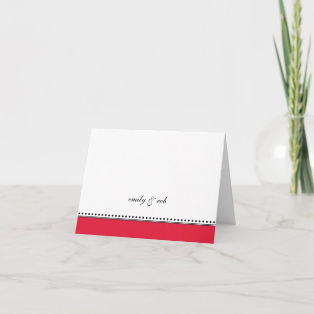 Rouge classique avec Carte pour notes à points noi (Devant)
