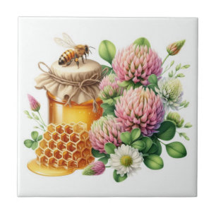 Rouge Clover Miel Douce Bee Carreaux en céramique