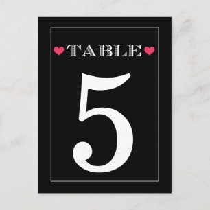 Rouge Coeur Noir Mariage Tableau Numéro Cartes