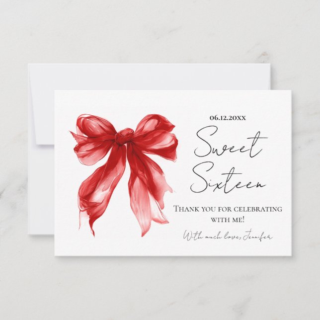 Rouge Coquette Script Merci Sweet 16  (Devant)