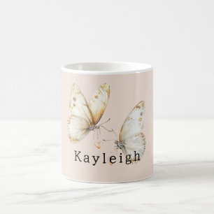 Rouge-Creme-Schmetterlinge Kaffeetasse