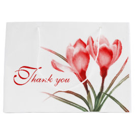 Rouge crocus aquarelle art merci sac cadeau