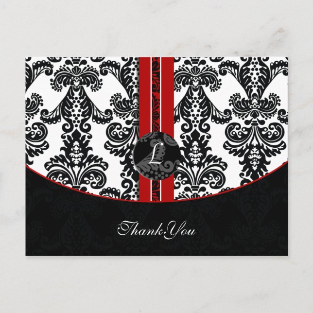 rouge damask ThankYou Cartes (Devant)