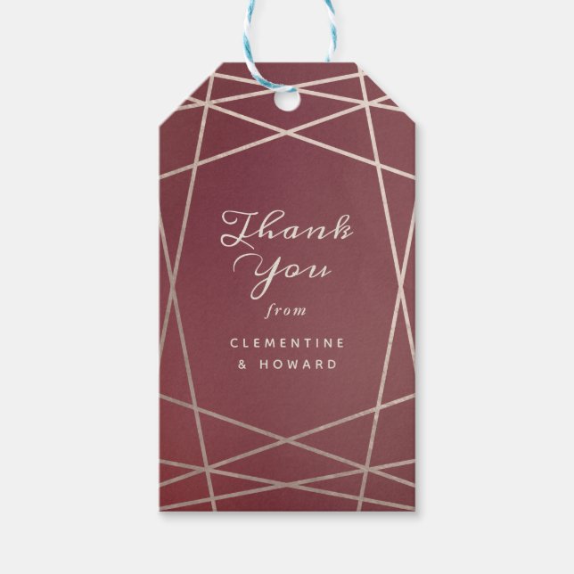 Rouge de Bourgogne et étiquette de cadeau de Merci (Devant)