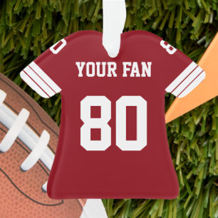 Rouge du football, or et ornement blanc du Jersey