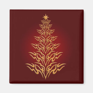 Rouge élégant Arbre de Noël Magnet