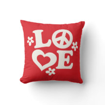 Rouge et blanc AMOUR Saint Valentin Coussin