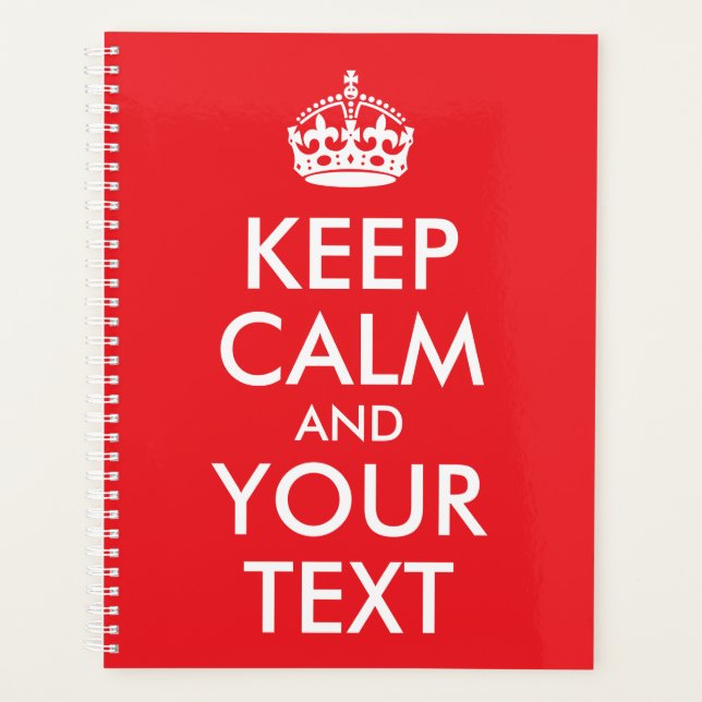 Rouge et blanc Gardez le calme et votre texte (Devant)