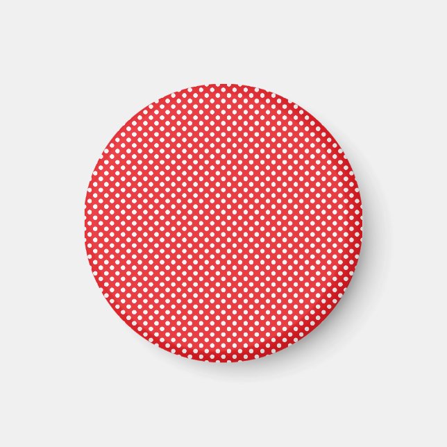 Rouge et blanc | Magnet Motif Pois (Devant)