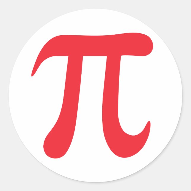 Rouge et blanc pi mathématique symbole autocollant (Devant)