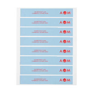 Rouge et bleu   Envelopper autour du Étiquette de 