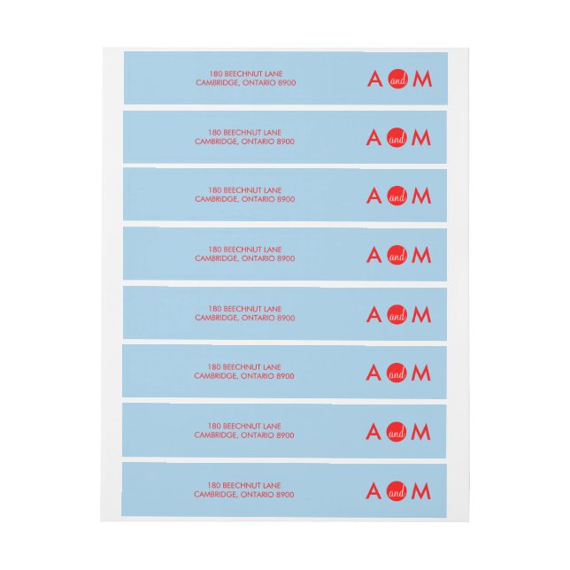 Rouge et bleu | Envelopper autour du Étiquette de  (Feuille)