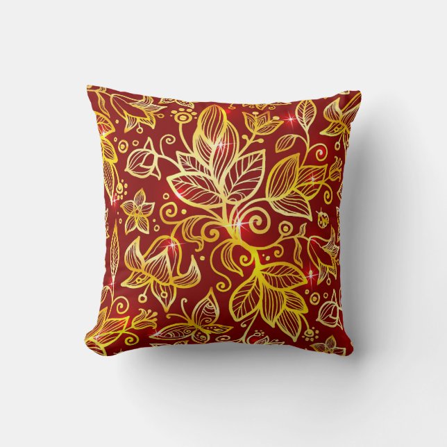 Rouge et coussin d'accent de feuille d'or (Recto)