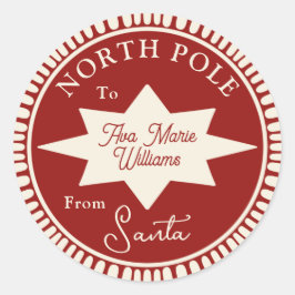 Rouge et crème de Père Noël autocollant Noël