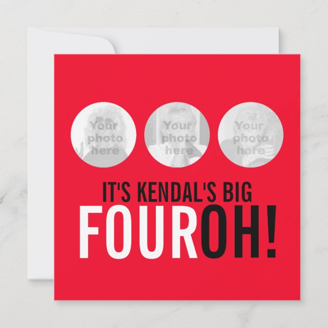 Rouge et noir 40e FOUROH ! photo invitation d'anni (Devant)