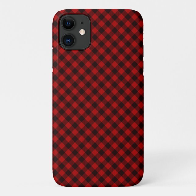 Rouge et noir coque iphone de Buffalo Rustique Pla (Dos)