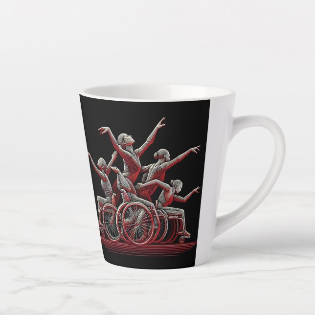 Rouge et noir Design 12 oz Latte Mug (Droite)