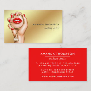 Rouge et or Glam Chic Carte de visite