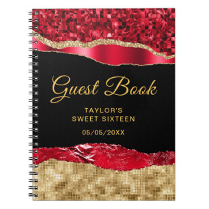 Rouge et or Glam Tears Sweet sixteen livre d'hôte