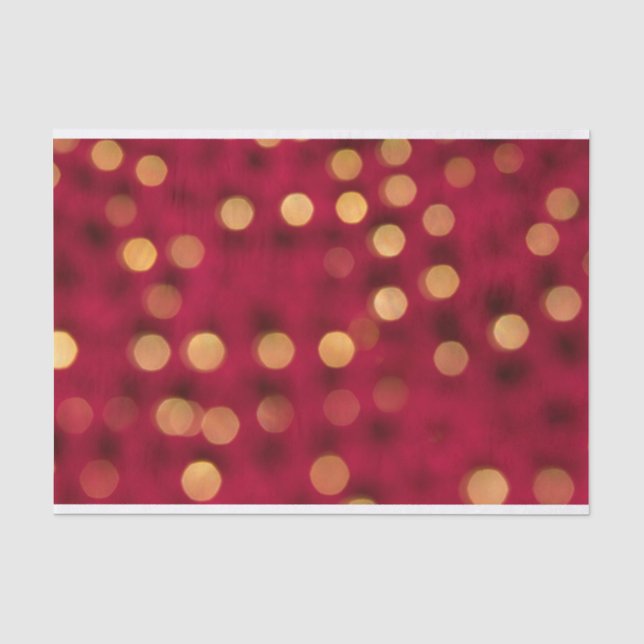 Rouge et papier de soie de soie d'étincelles d'or (Recto)