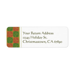 Rouge et vert Fleur de Lis Étiquettes de adresse p