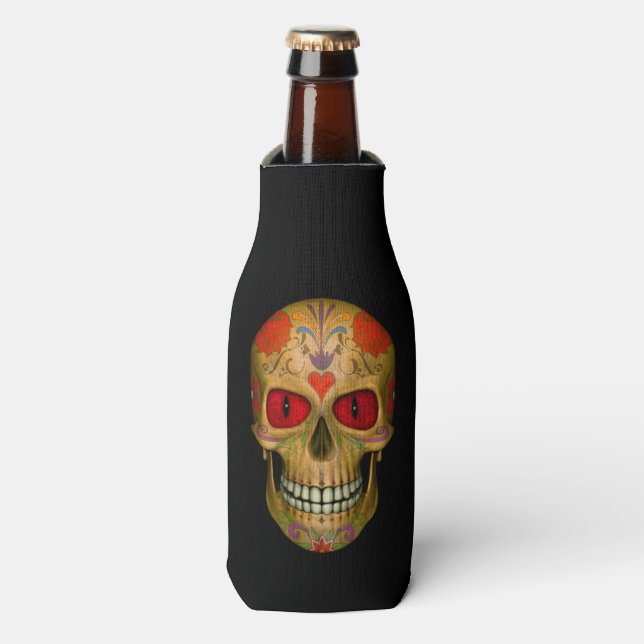 Rouge Eyed Sugar Skull Zombie Botté Glacière (Bottle Devant)