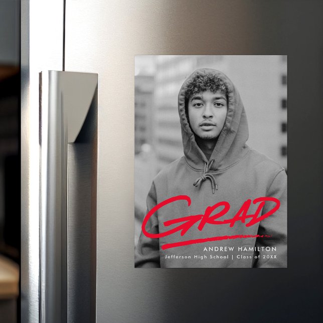 Rouge | Faire-part de graduation en pointillé (Créateur téléchargé)