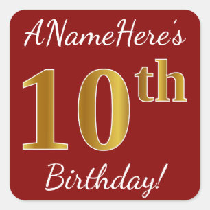 Rouge, Faux Gold 10e anniversaire + Autocollant de