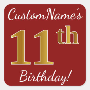 Rouge, Faux Gold 11e anniversaire + Autocollant de