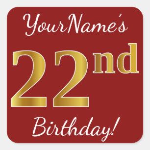 Rouge, Faux Gold 22e anniversaire + Autocollant de