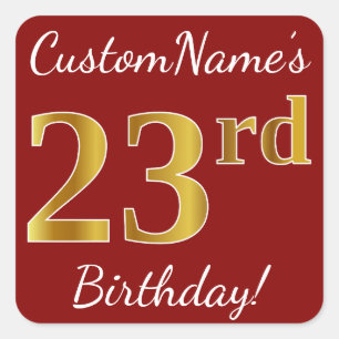 Rouge, Faux Gold 23e anniversaire + Autocollant de