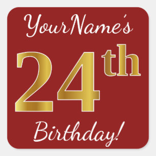Rouge, Faux Gold 24e anniversaire + Autocollant de