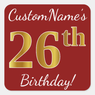 Rouge, Faux Gold 26e anniversaire + Autocollant de