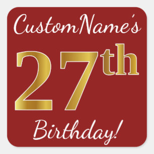 Rouge, Faux Gold 27e anniversaire + Autocollant de