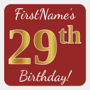 Rouge, Faux Gold 29e anniversaire + Autocollant de
