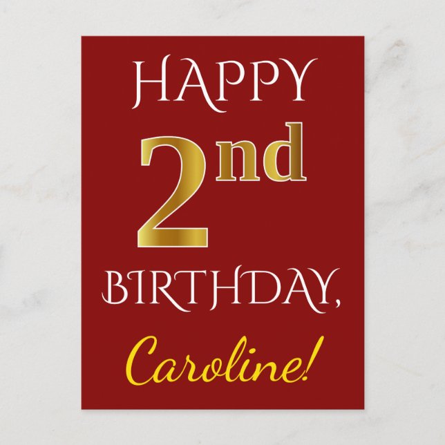 Rouge, Faux Gold 2e anniversaire + Carte postale N (Devant)