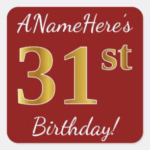 Rouge, Faux Gold 31e anniversaire + Autocollant de