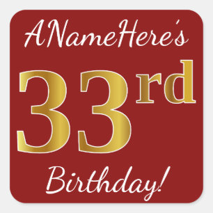 Rouge, Faux Gold 33e anniversaire + Autocollant de